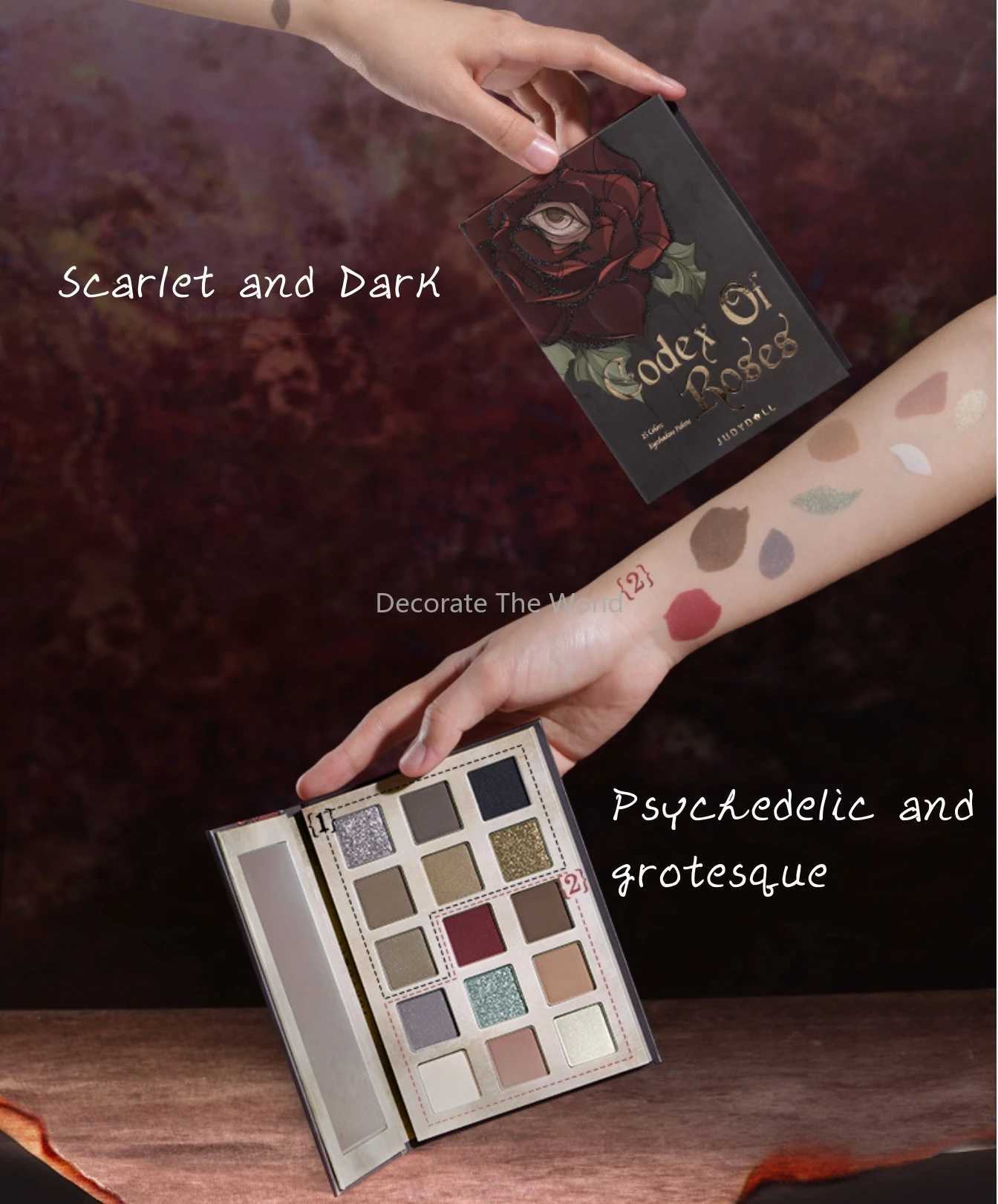 Judydoll Halloween Limited Edition Rose Codex 5-color Eyeshadow Book Matte Earth Color Shimmer Eye Makeup Eye Glitter W250605