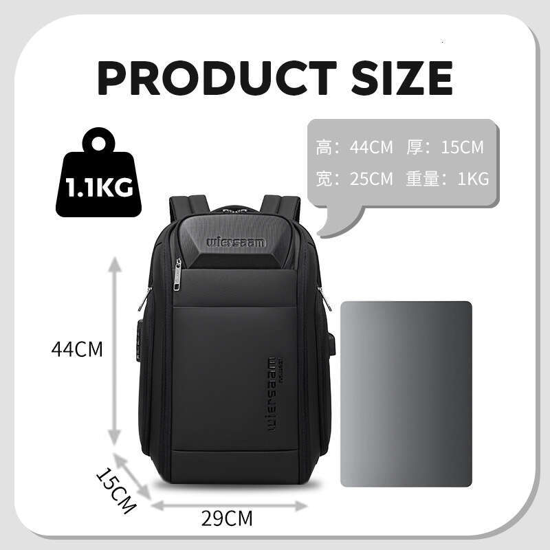 New High-End Men, Waterproof Large Capacity Multi-Functional Password Anti-Theft Laptop Backpack for Business Trips