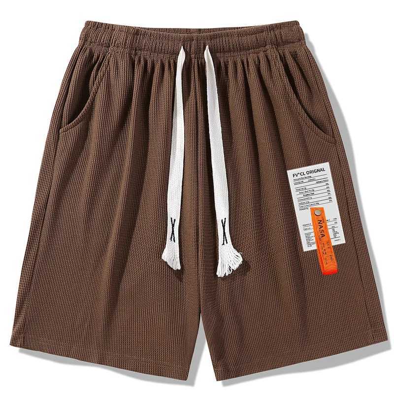 Sports Shorts for Men in Summer Thin Ice Silk Quick Drying Five Quarter Pants Fashionable Waffle Style Drawstring Shorts XJ250605