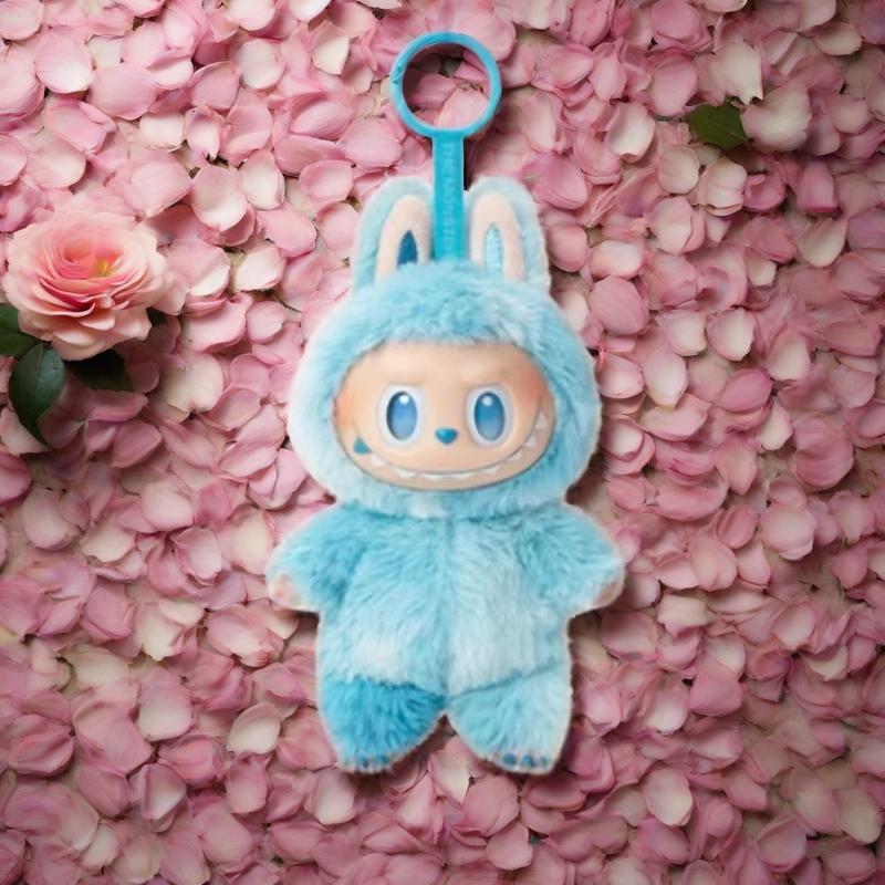 Cute plush rabbit clothing pendant gradient color cartoon keychain big eyes doll backpack jewelry trend handmade