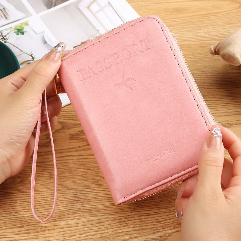 Rfid Blocking Passport Protective Cover ID Credit Card Holder Multifunctional Multi Slot Travel Wallet Bag 250605