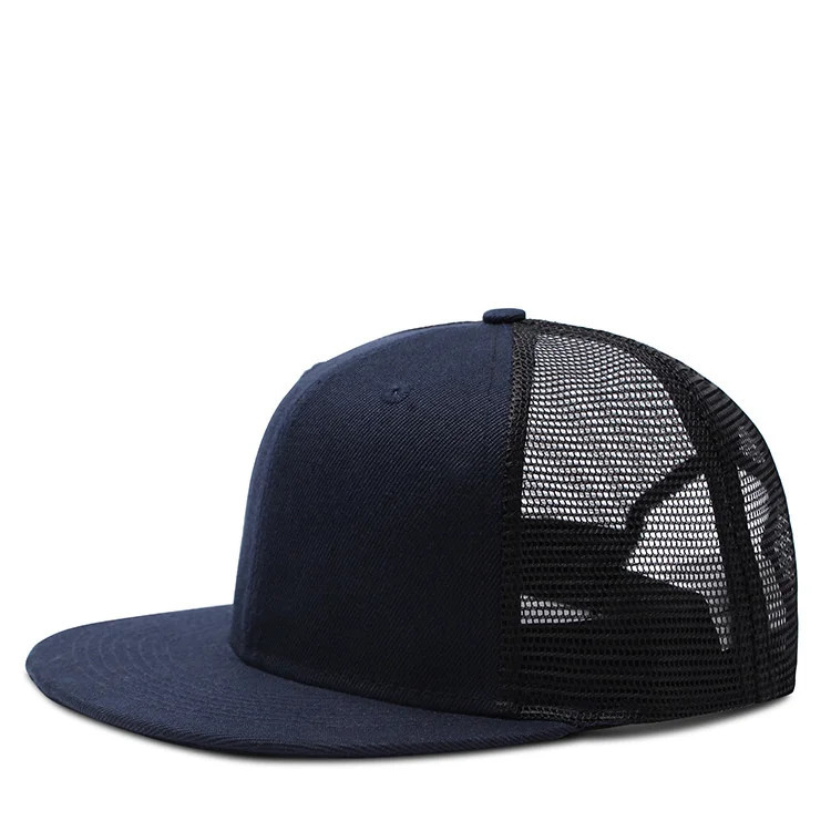 Adult Solid Color Flat Brim Mesh Cap Men Woman Hiphop Plain Baseball Hat 55-60cm 250603