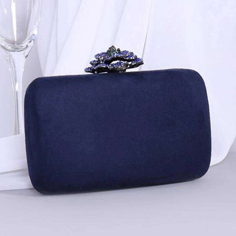 Elegant Veet Girls Pink/Blue Wedding Bridesmaid Clutches Phone Case Pocket Fashion Women Evening Clutch Handbag Money Wallet