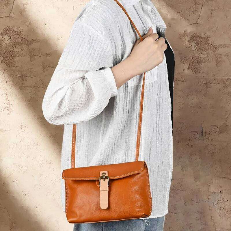 Johnature Vintage Genuine Leather Women Small Bag Versatile Leisure Natural Soft Cowhide Solid Color Shoulder & Crossbody Bags 2025/06/05