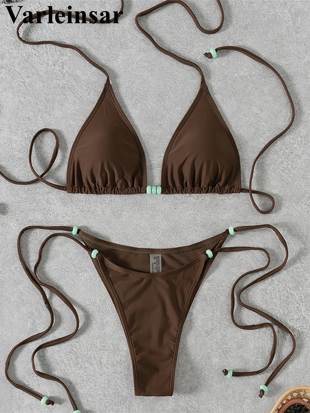 XS L Halter High Leg Cut Strappy Bikini Female Swimsuit Women Swimwear Twopiece set Bather Bathing Suit Swim V7004 250604