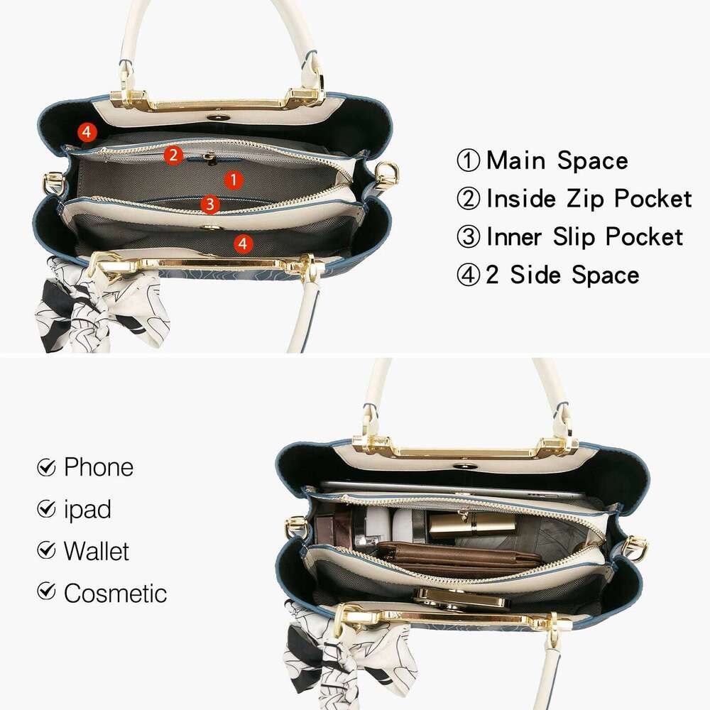 Women's Bags Designer LAORENTOU Elegant Women Tote Handbag Fashion Large Shoulder Cowhide Design Lady Crossbody Bag Purse Gift For Wife,Mom