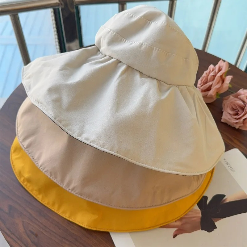 2025 Summer Travel Sunshade Sunblock Hat Large Eaves Anti-UV Temperament All Empty Top Hats Tidal Sun Hat Childrens Straw Cap 250603