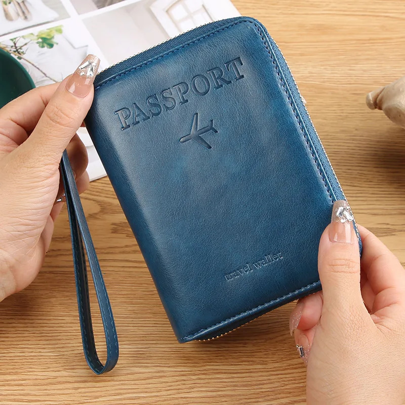 Rfid Blocking Passport Protective Cover ID Credit Card Holder Multifunctional Multi Slot Travel Wallet Bag 250605
