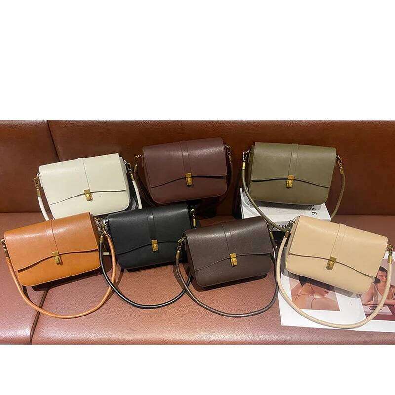 Designer Bags 2025 Women Natural Cow Leather Handbag Ladies High Quality Cowhide Commuter Shoulder Bags Female Designer Retro Crossbody Bag Luxury Bag