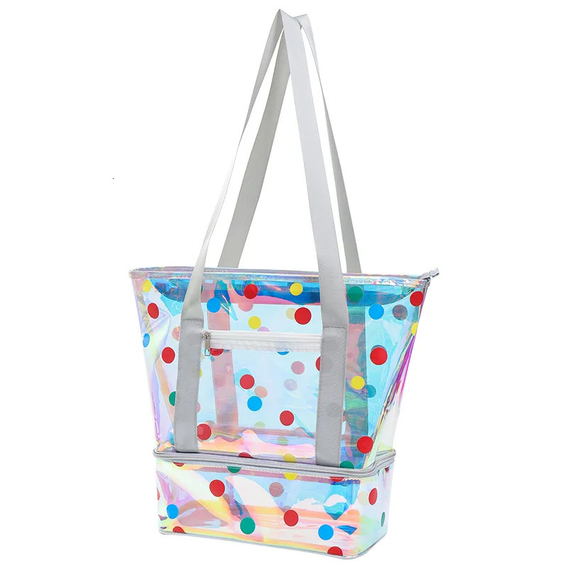 PVC Shine Tote Organizer Iridescent Waterproof Toiletry Bag Beach VacationSwimwear Storage Pouch 250605