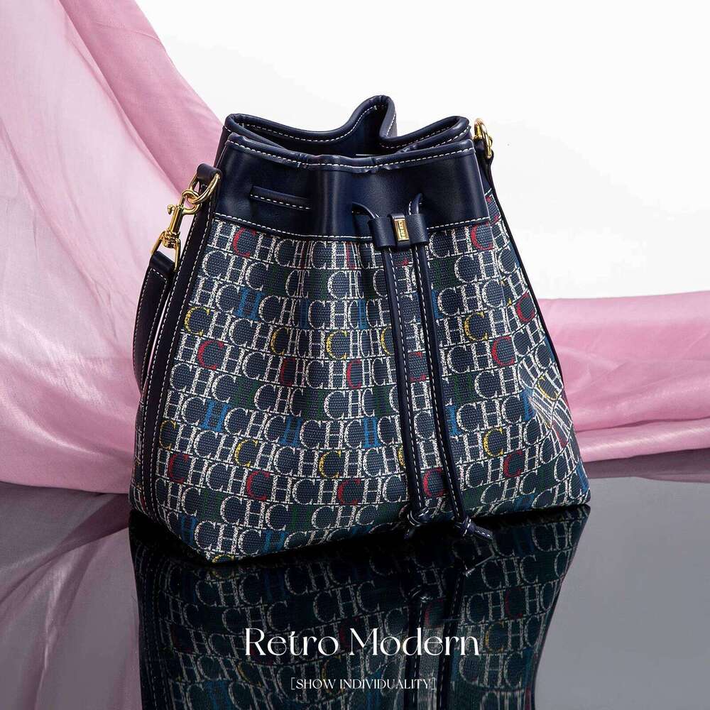 Ch2025 New Multifunctional Drawstring Crossbody Fashionable And Elegant Brand Alphabet Women's Shoulder Bag