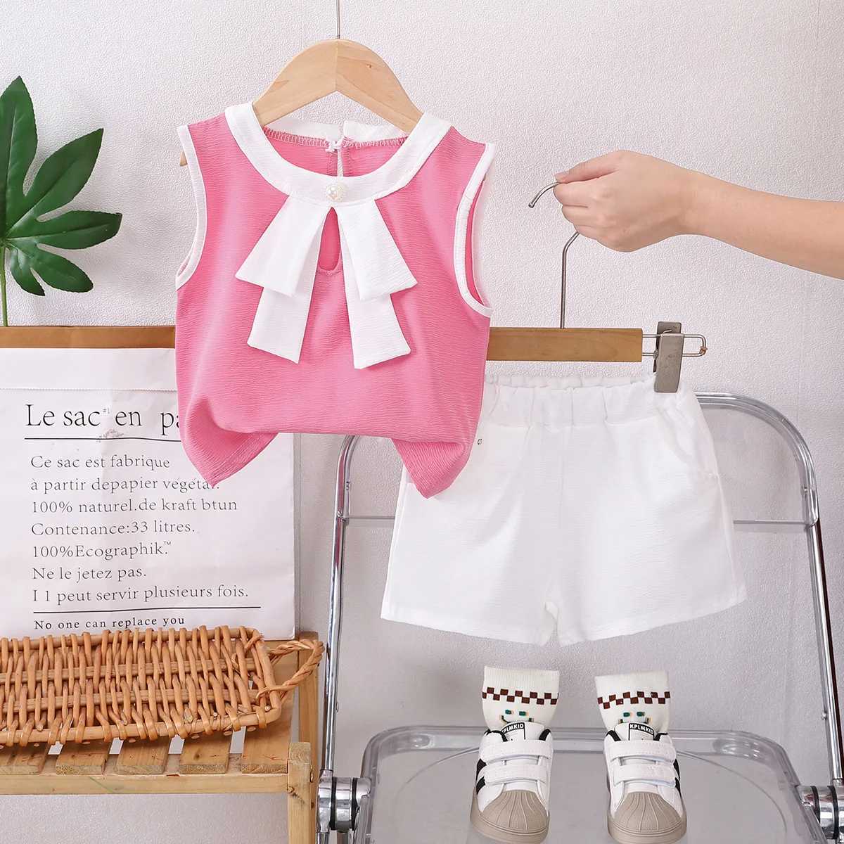 New Summer Baby Girls Clothes Children Sleeveless Vest Shorts 2Pcs/Sets Toddler Clothing Infant Fashion Costume Kids Tracksuits R250606