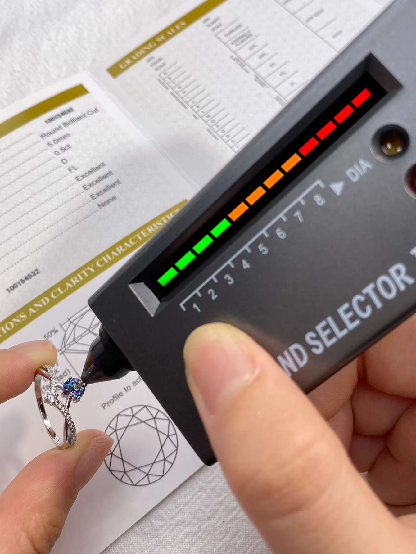 Fine Jewelry Rings Gra Diamond Moissanite 2 Row V-Shape 925 Sterling Silver for Women Engagement