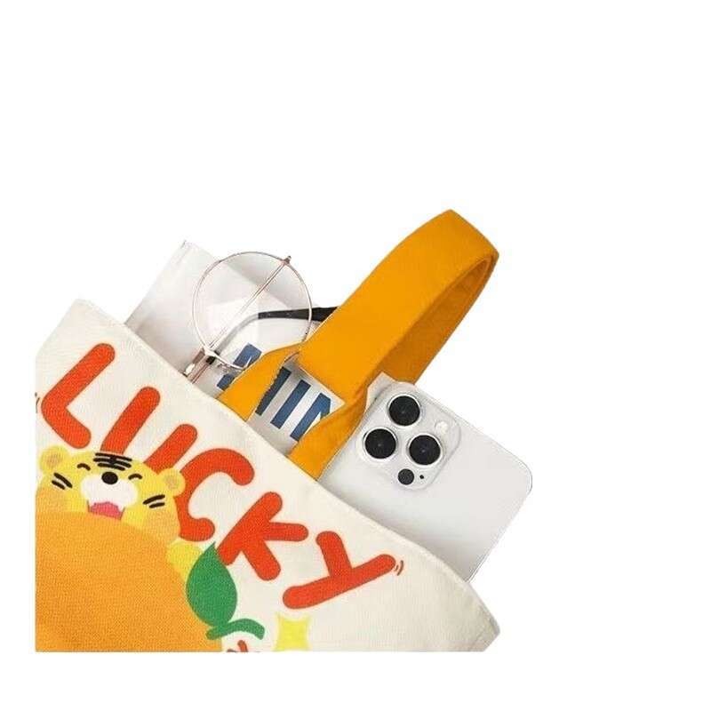 Bucket Handheld Outdoor Ins Canvas Cute Print Girl Phone Women's Bag