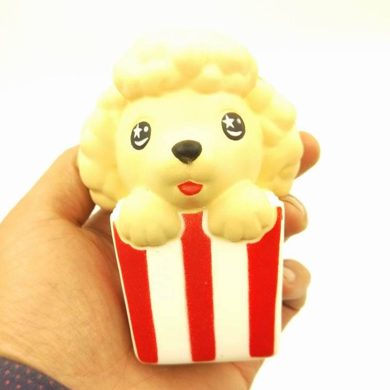 Squishy Dog Fries Puppy Popcorn Cup Slow Rebound Foam Stress Relief Toys Squishy Decorative Ornaments