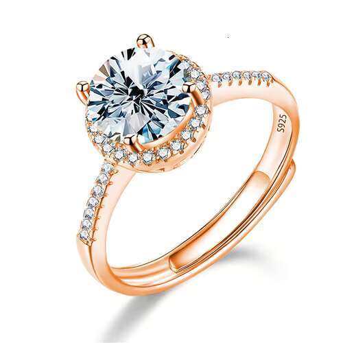 Hotsale Brilliant Round Cut Single halo Diamond Moissanite Ring 925 Sterling Silver 1ct 2ct 6.5MM Women Engagement Fine Jewelry