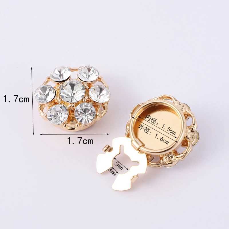 New Rhinestone Cufflinks for Women Shirt Button Crystal Cuff Links Fashion Luxury Jewelry DIY Decoration Clothes Accessories W250606