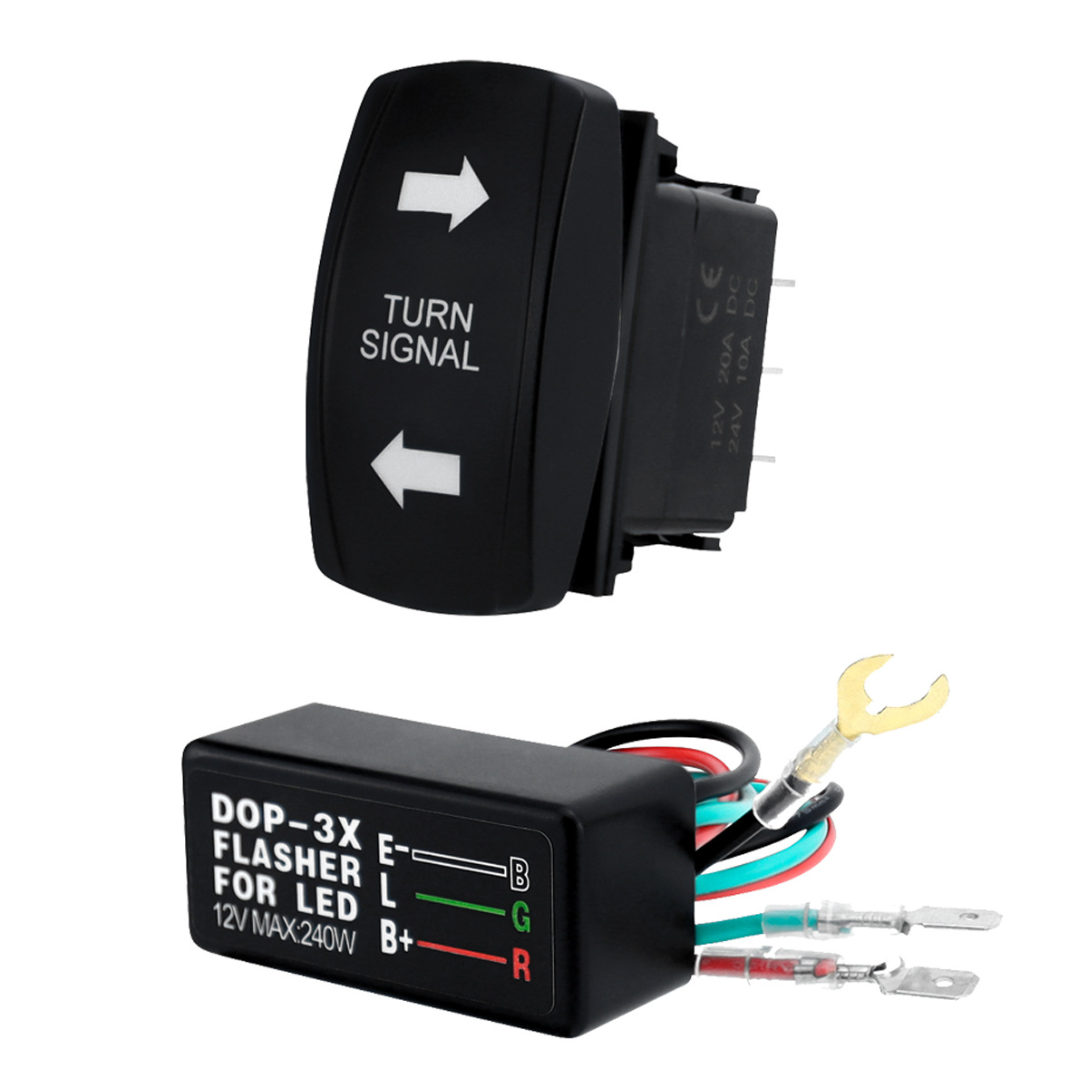 Car turn signal rocker switch with led light electronic flashing relay For dop-3x motorbike