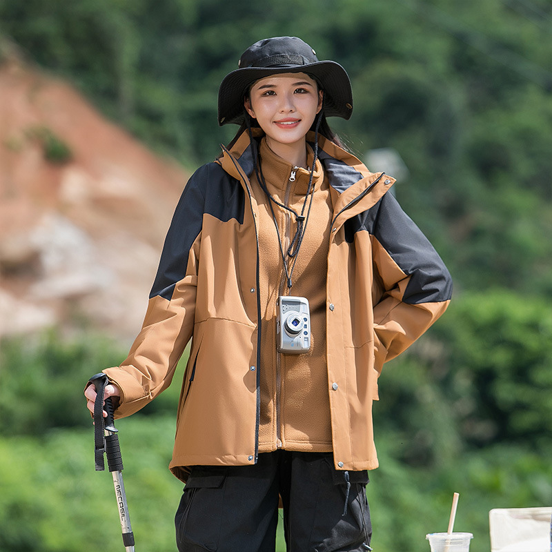 Ddmyoutdoor Outdoor Waterproof And Warm Three In One Detachable Mountain Climbing Jacket Men Printed For Women Jackets