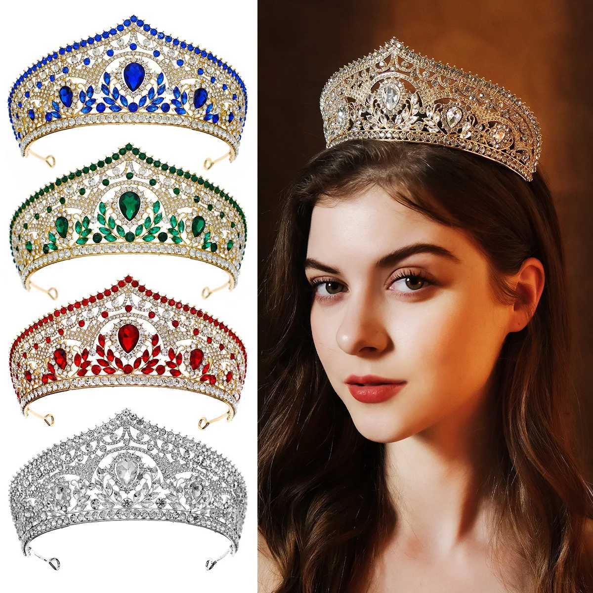 DIEZI 5 Colors Elegant Luxury Crystal Tiara Crown For Women Girls Wedding Party 2023 New Bridal Hair Dress Jewelry Accessories Z250605