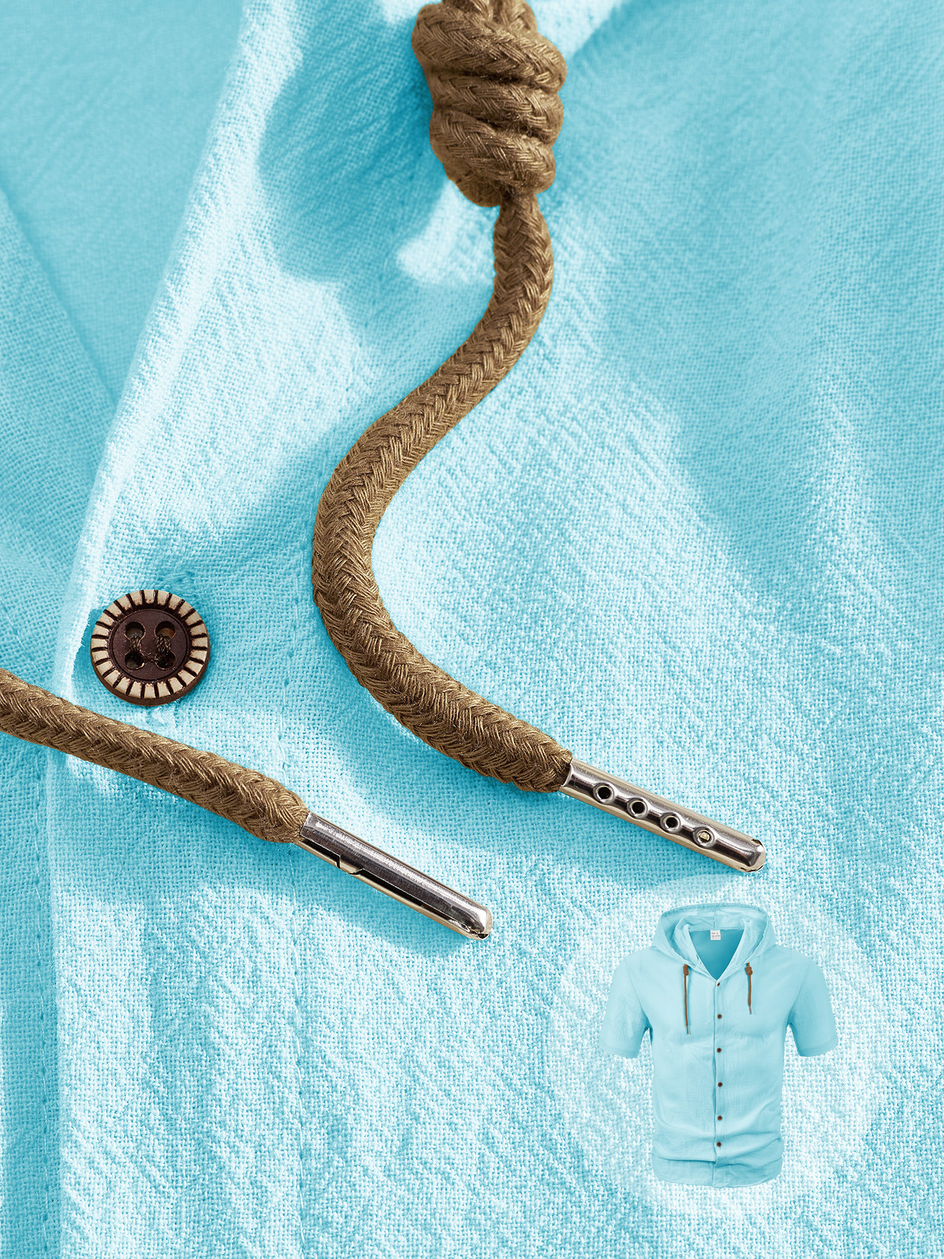 Summer Casual Shirts For men Cotton Linen Hoodies Men Summer Thin Breathable Linen Loose Hooded Men's Short-Sleeved Shirt Size: S-3XL (European S