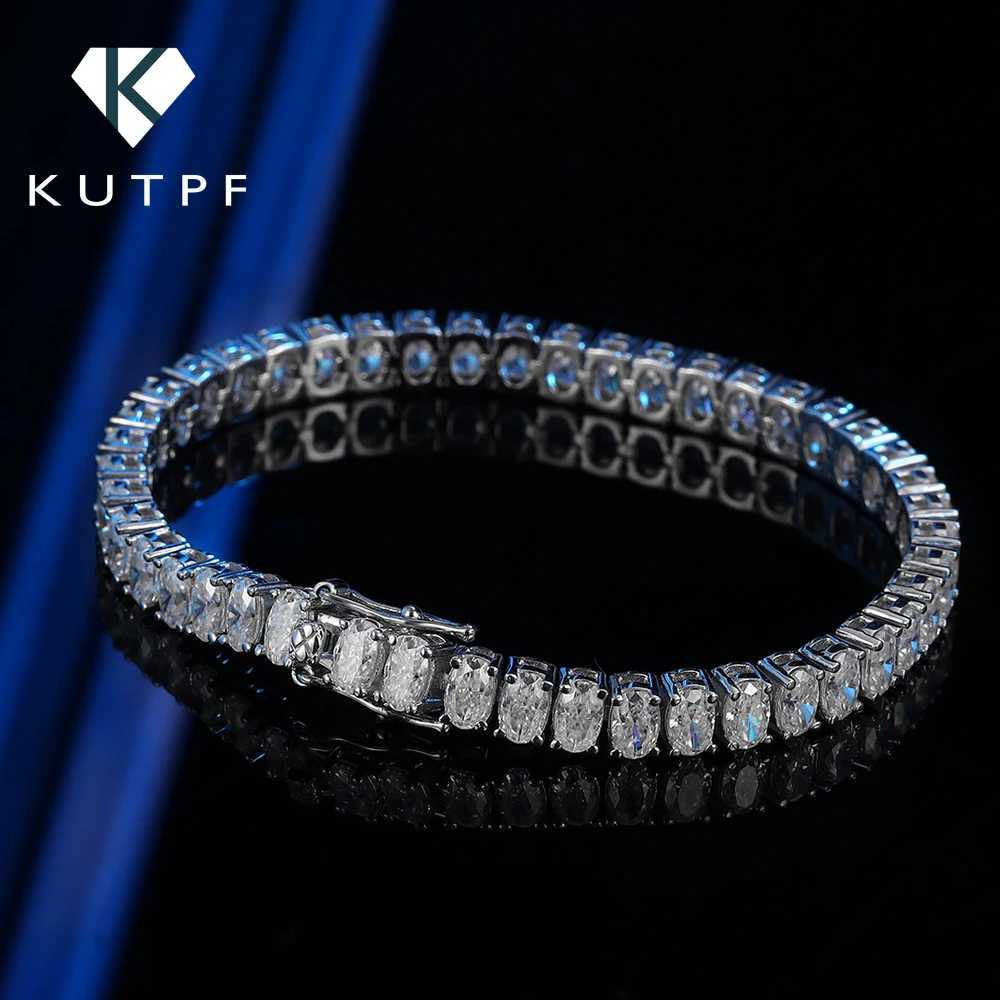 Full Moissanite Tennis Bracelets with Gra Certificate 0.3/0.5Carat Oval Cut Diamond Wrist Chain for Women Men S925 Silver Bangle W250606