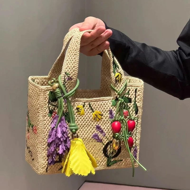 Cowhide Tomato String Bag Charm Exquisite Pendant Woman All-match Cute Backpack Pendant Bags Accessories Handbag 250606