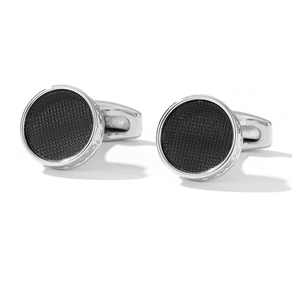 Cufflinks Black and Silver Color TOMYE XK22S012 Personalized Round Formal Shirt Cuff Links for Men Wedding Gifts Buttons Jewelry W250606
