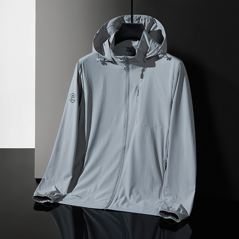 Ddmyoutdoor New Stretch Breathable Sun Protection Clothing For Men S Outdoor Skin Windbreaker UV Resistant Plus Size Jacket Jogging Suit