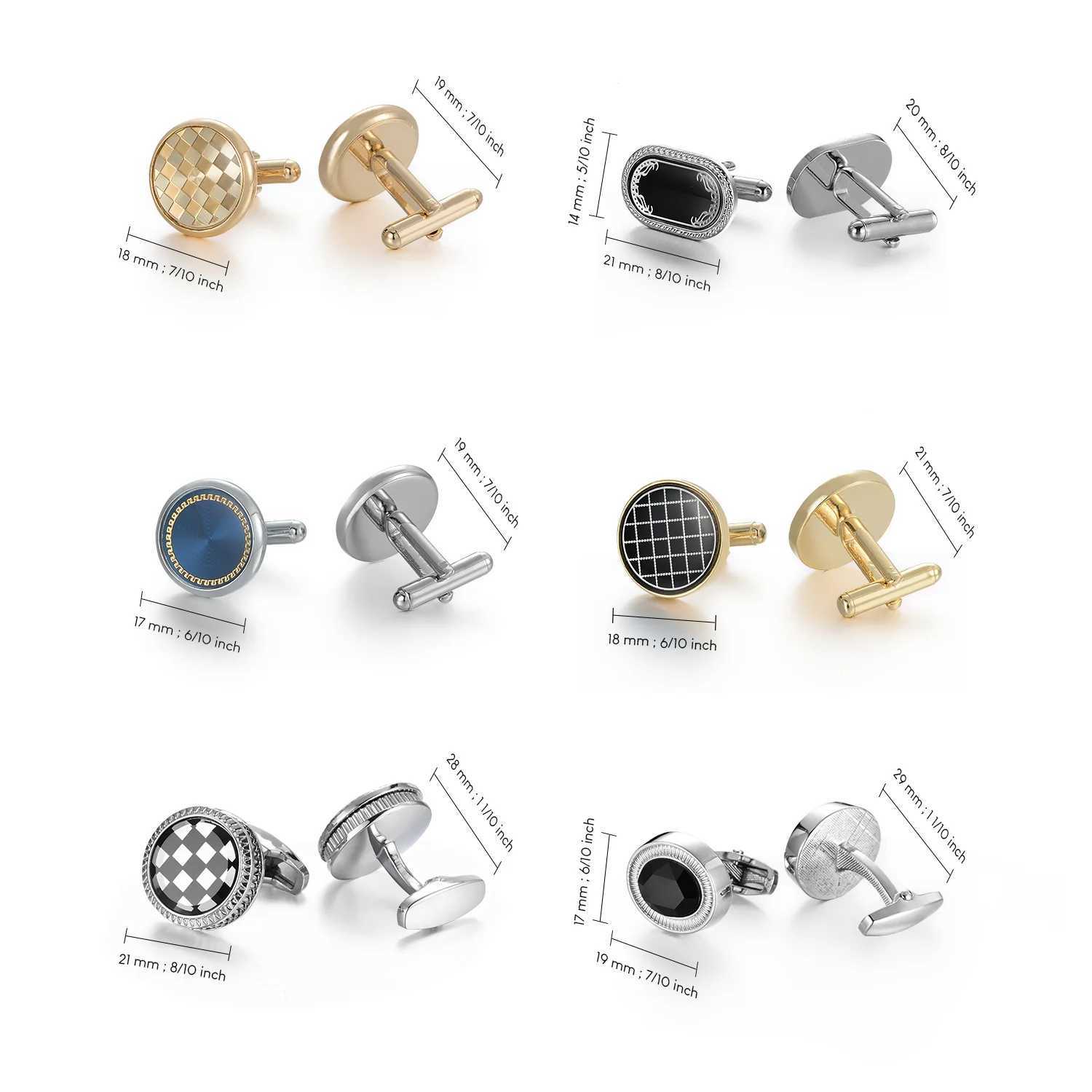 6/12 Pair Wed Cufflinks For Mens Wedding Guest Gift Man Shirt Cufflink Set Vintage Luxury Fathers Day Men Cuffs Lawyer Tie Clip W250606