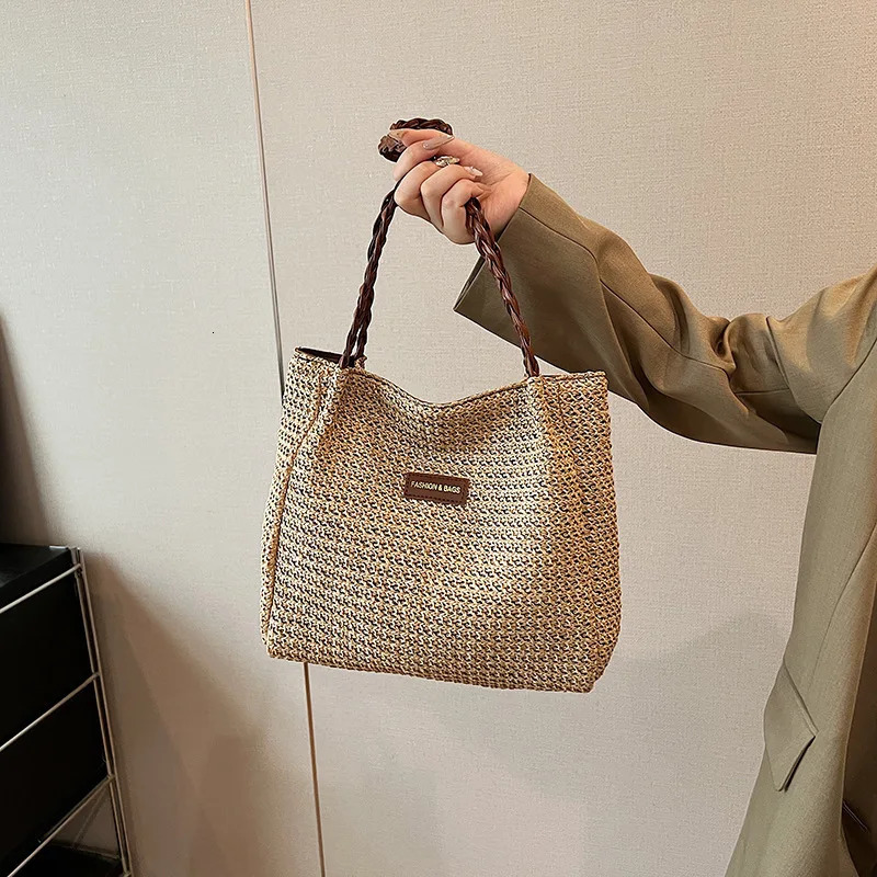 Fashion Trend Spring/Summer Straw Weaving Womens Bag Single Shoulder Tote Bag Large Capacity Bag for Women 250530