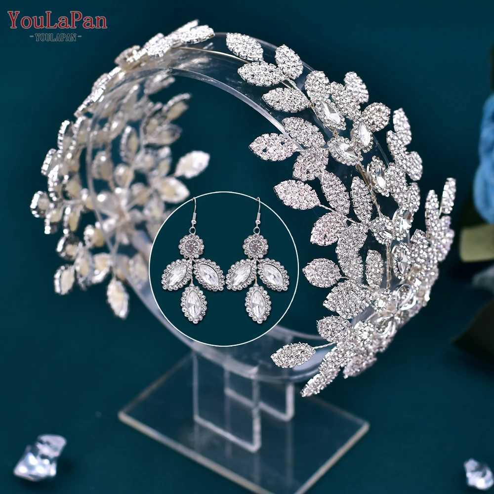 TOPQUEEN Shiny Bridal Headband Wedding Hair AccESSories Alloy Woman HeaDWear Bride Headpiece Pageant Diadem HeaddrESS HP518 Z250605