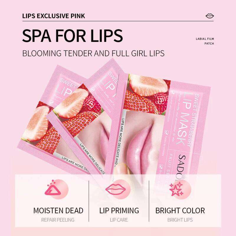 10pcs SADOER Fruits Moisturizing Mask Skin Care Nourishing Hydrating Crystal Collagen Gel Lip Patches Lips Plumper free shipping