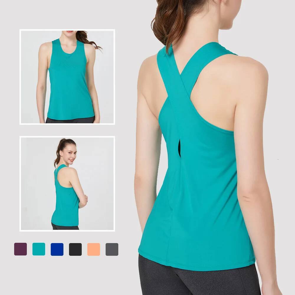 Quick-Dry Women's Yoga Shirts Sleeveless,Athletic Fiess Racerback Sports Vest,Comfortable U-neck VestTraining Sport Tank Tops