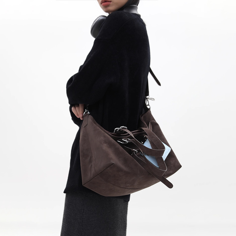 Free Shipping Brand Original Suede Brown Gallini Designer Handbag Multi-shape Modern Tote Bag For Women Large Luxurious Capacity Shoulder Crossbody Ba