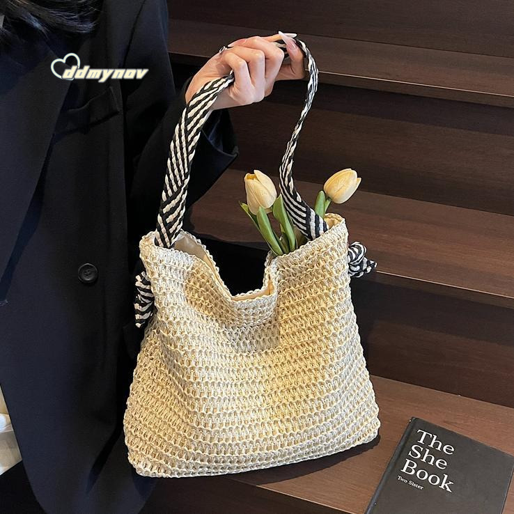 Summer Hot-Selling Straw for Women 2025 New Beach Vacation Woven Super Popular Commuter Style Large Capacity Tote Bag ddmynov