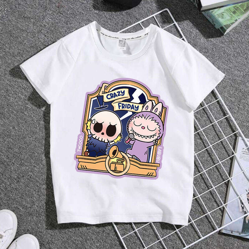 Summer Labubu Anime Merchandise Short Sleeve Unisex Two-Dimensional Trendy T-Shirt Casual Versatile Top labubus lisa