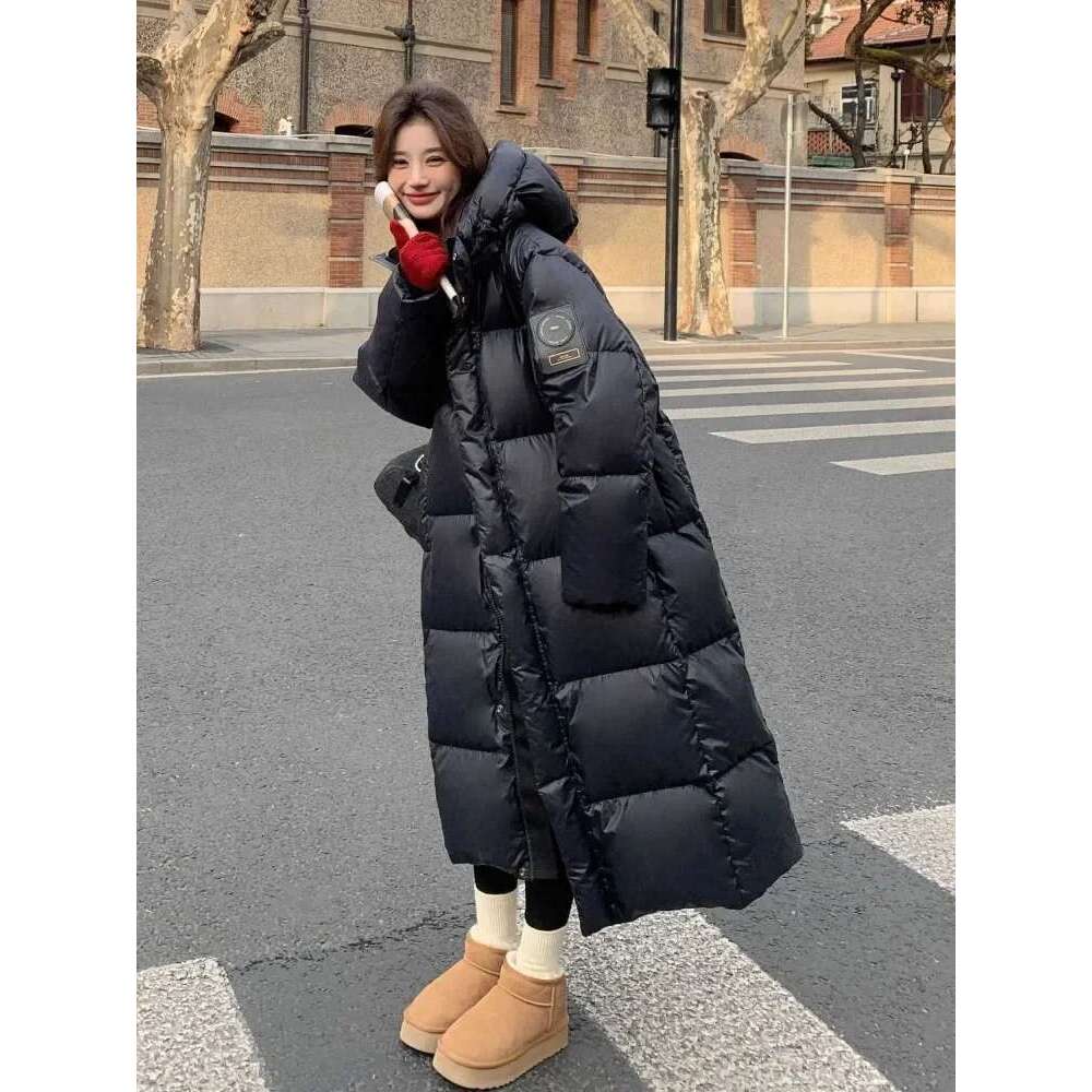 Winter Women Clothing Warm Long Parka Thick Over-the-knee Puffer Jacket Zipper Black Cotton-padded Coats Windproof Jackets New