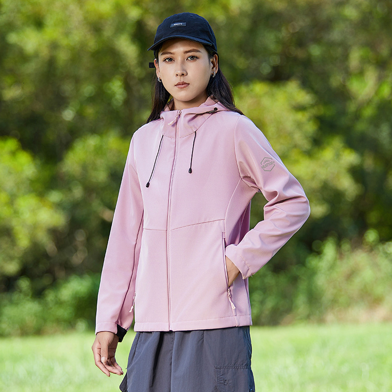 Ddmyoutdoor Outdoor Clothing Solid Color Couple Style Autumn Winter Hooded Windproof Waterproof Warm And Plush Soft Shell Jacket Top Jackets