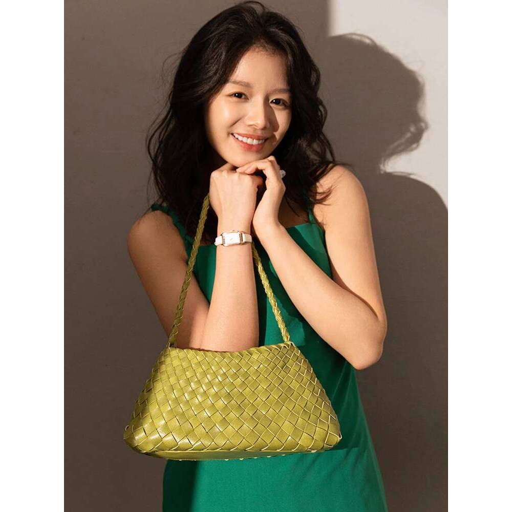 OLOEY Hand-woven women's vegetable basket sailboat bucket bag, casual vacation handbag shoulder bag