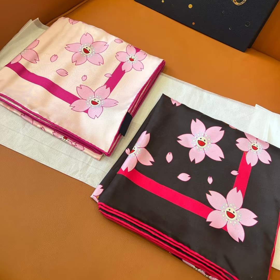 Women Luxury Slik Scarf Big Size Woman Printed embroidery Designer Shawls f Silk Winter Print Foulard Satin Square Head Scarves