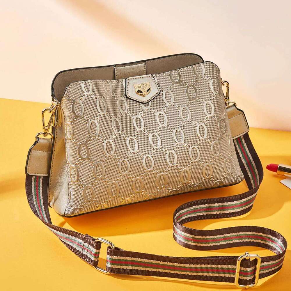 FOXER Leather Shoulder Bag Women, Monogram Crossbody Handbag, Gift For Lady, Mom, Wife