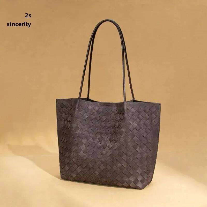 Design Bag Autumn/Winter New Large Capacity Single Shoulder Woven Frosted Handbag Trendy Stream Mother Tote Bag Women's Brand Bag Brand Bag