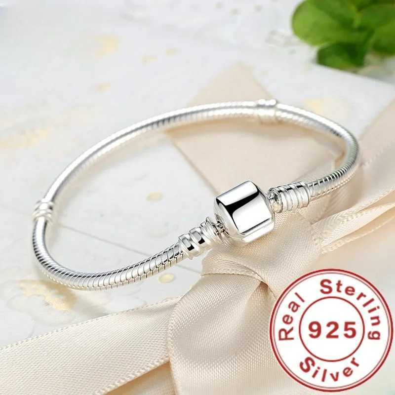 Handmade Original Fine Jewelry 925 Sterling Silver Charm Bracelet Soft and Smooth Snake Bone Bracelet for Women W250606