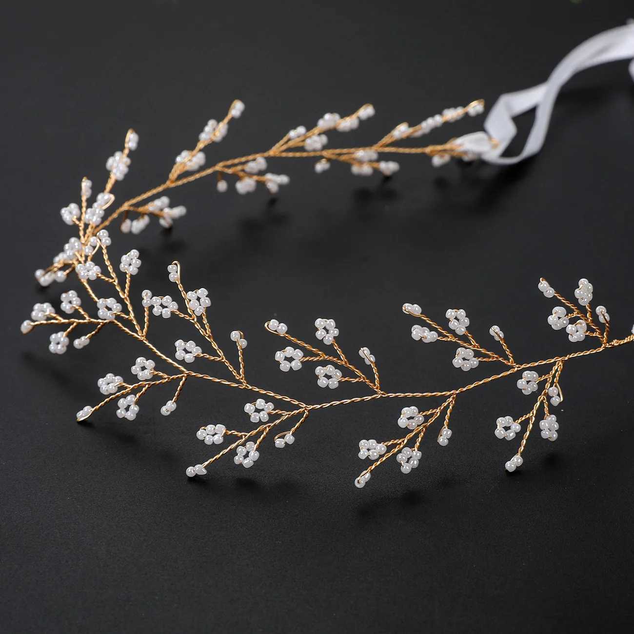 Bridal Pearl Headbands Hair Headdress Elegant Sweet Girls Hairbands Bride Garland Head Hoop Headbands Wedding Jewelry Gifts Z250605