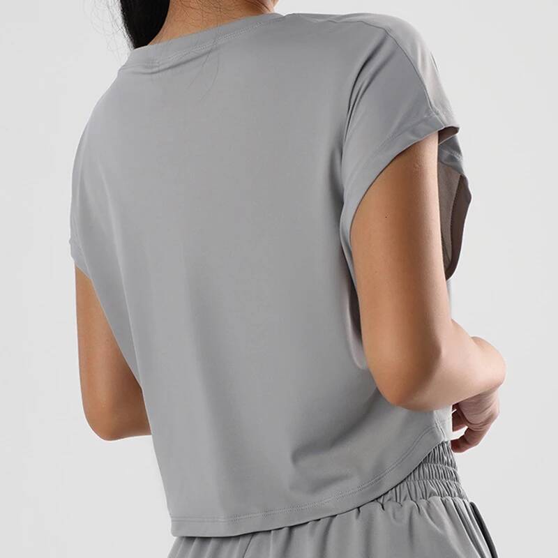 Loose Yoga Summer Women Short Sleeve Gym Top Sportswear Quick Dry Running Sport Shirt Fiess Athletic Crop Tops Active Wear