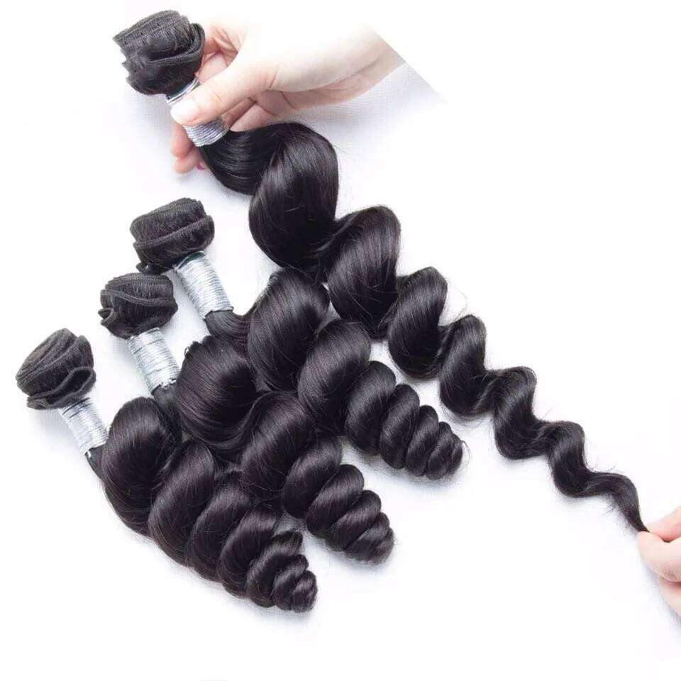 Loose Wave Closure Brazilian Remy 30Inch 13x4 HD Frontal With Bundles Natural Human Hair Extensions