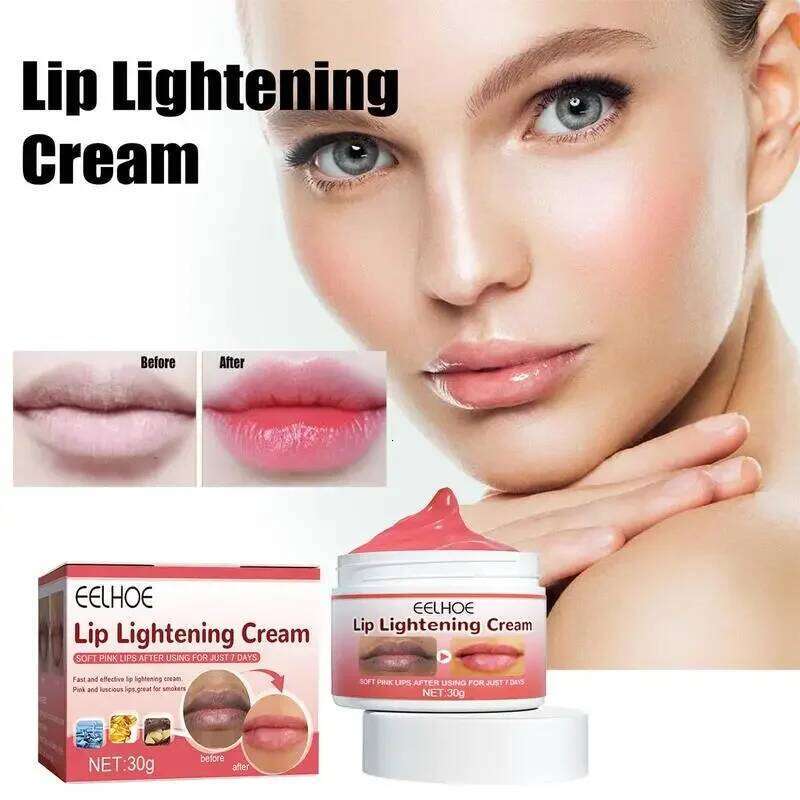 Healthy Organic Lightening Cream Soft Pink 30g Lip Balm For Brightening Dark Lips free shipping