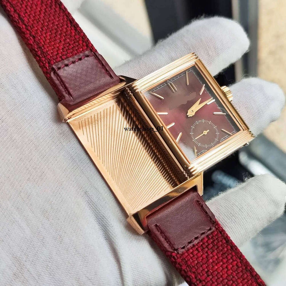 397846J ultra thin 8.9mm 28x46mm 713842J hand winding mechanical movement man men's MEN WATCH SAPPHIRE WATERPROOF Reverso WRISTWATCH business duofacer3 best