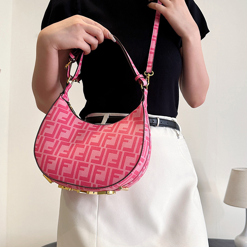 Designer bag free shipping 2025 new fashion light luxury high-end texture crescent bag hand-held single shoulder crossbody bag for women